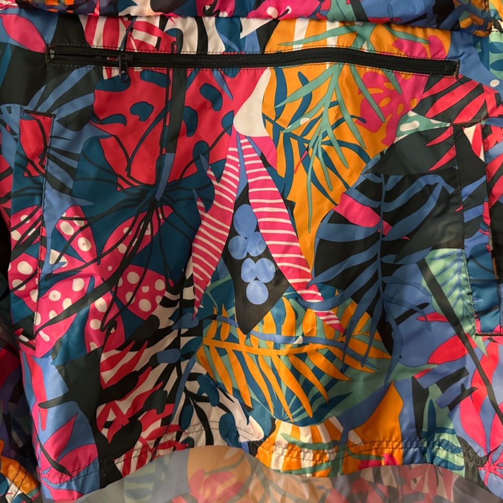 Vibrant Multicolor Leaf Print Jacket with hoodie perfect for rainy season - Picture 7 of 11